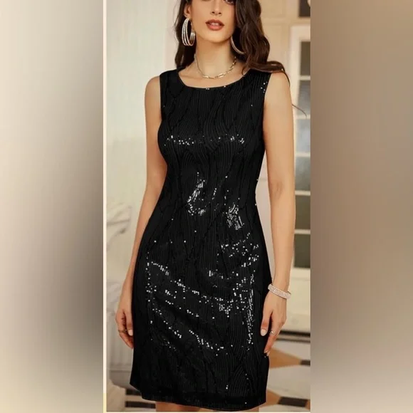 Glamorous Black Sequin Dress - Picture 1 of 10